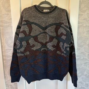 VINTAGE Tosani Sweater Mens LT Multi Coogi Biggie Style Textured 3D Knit 90s